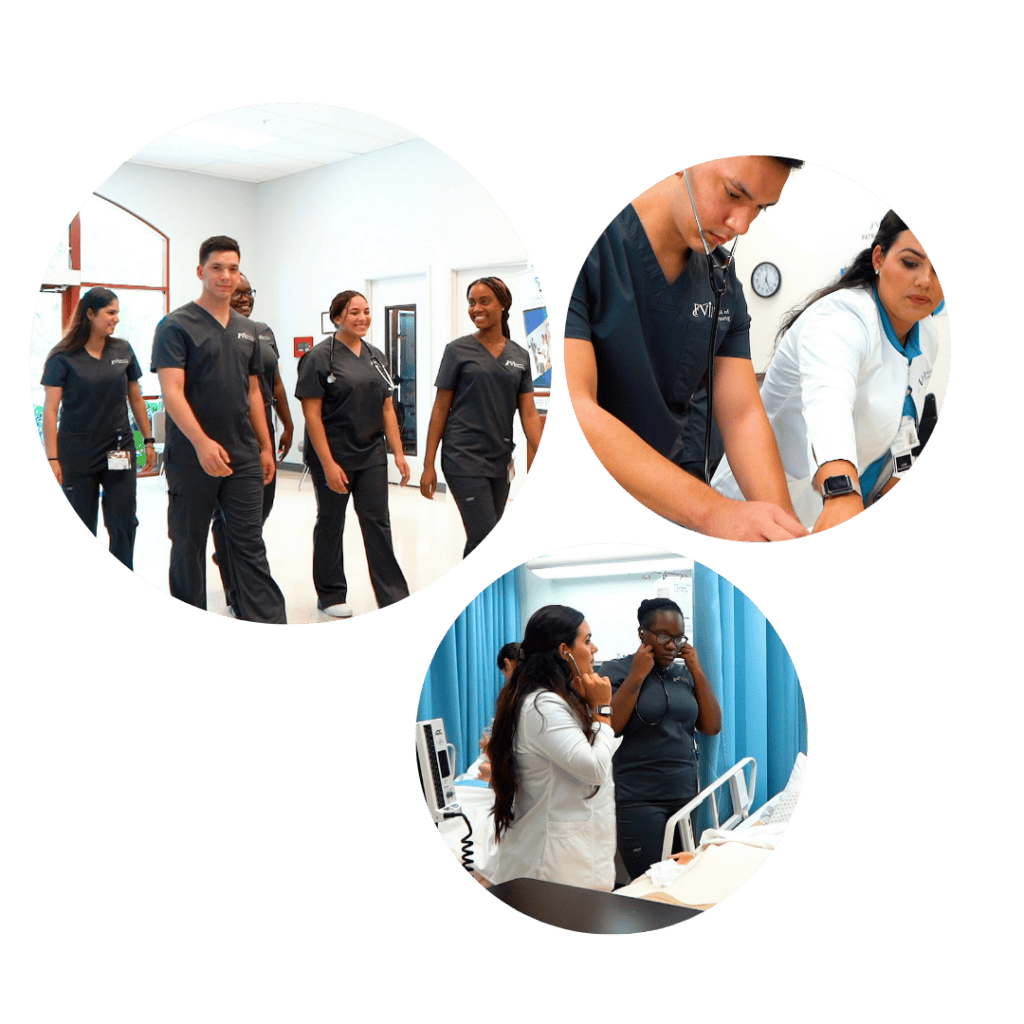 nursing students practicing