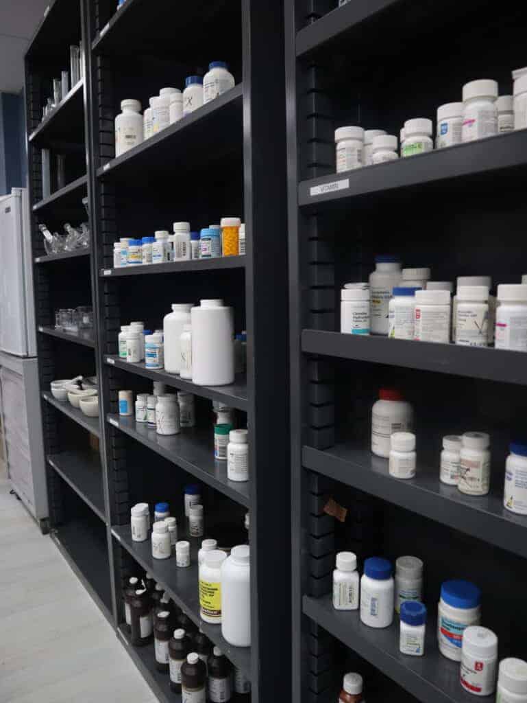 wall with medications